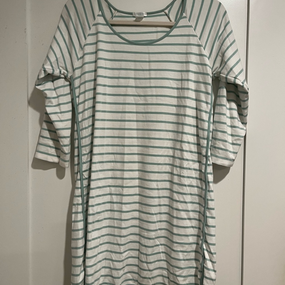LAKE Striped Green and White Dress